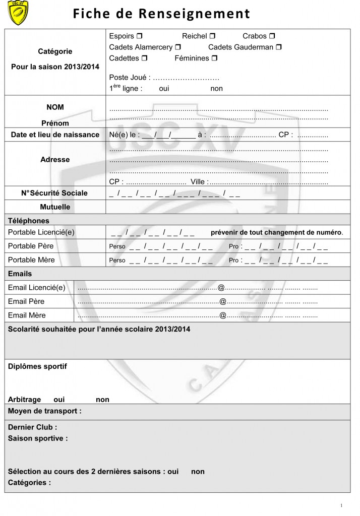 fiche renseignements détection USC