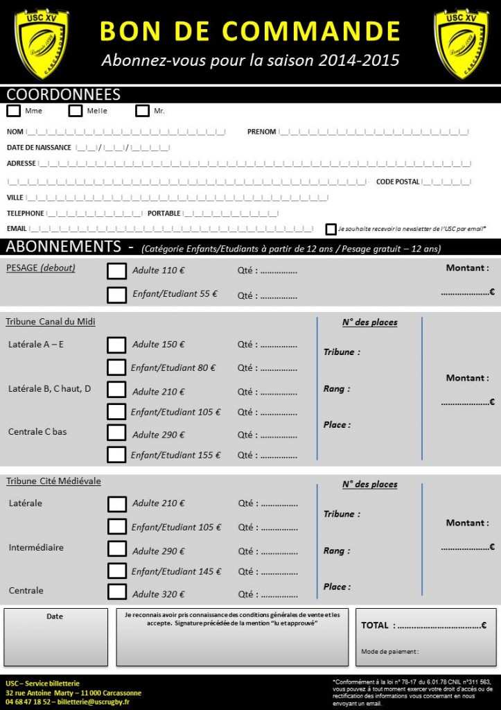 Bulletin Abonnements 2014-2015