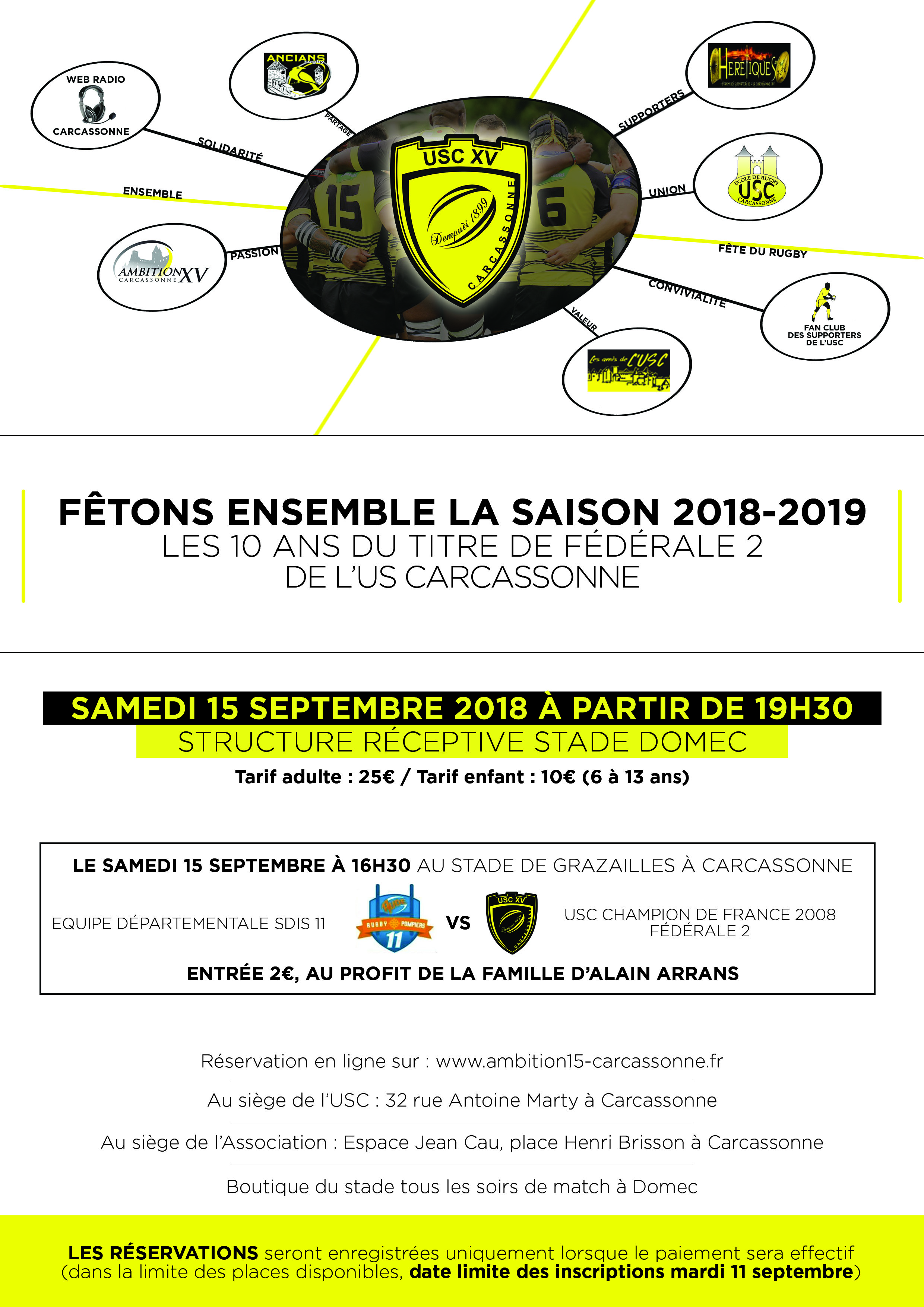 Soirée fête du rugby format affiche