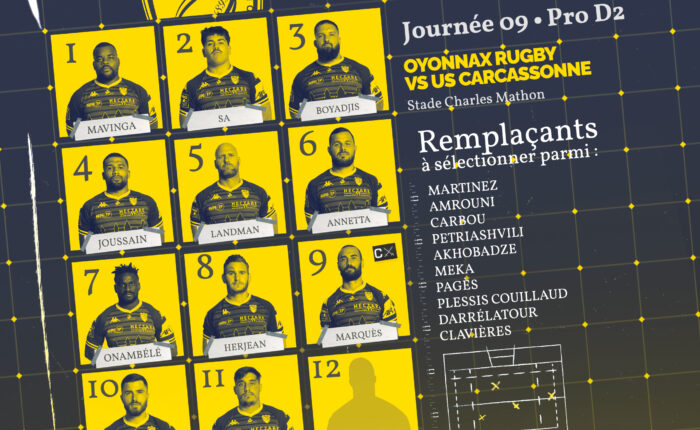 Oyonnax Carcassonne composition équipe