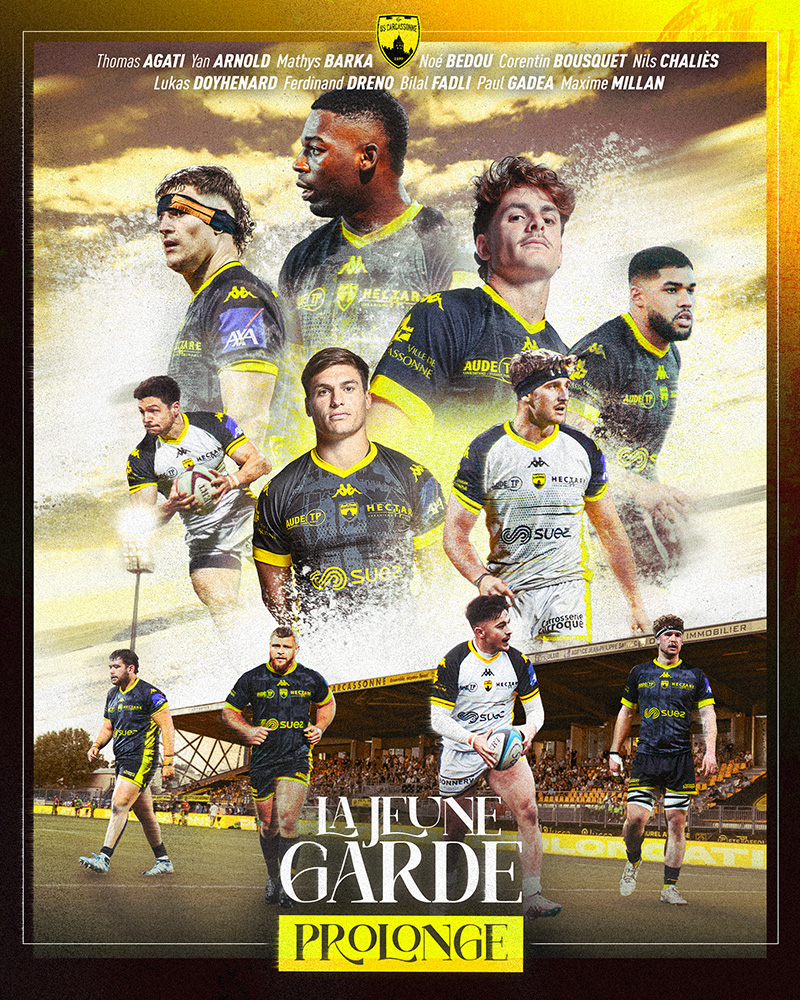 Yan Arnold, THOMAS AGATI, Ferdinand DRENO, Maxime MILLAN, Nils CHALIES, Bilal FADLI, Lukas DOYHENARD, Paul GADEA, Noé BEDOU, Mathys BARKA, Corentin BOUSQUET, Carcassonne - Crédit : Arsène Berron